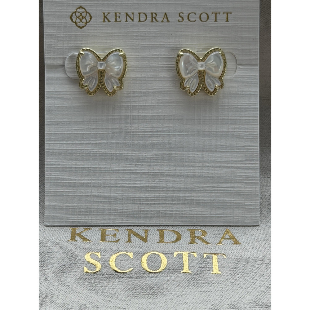 Kendra Scott white bow earrings